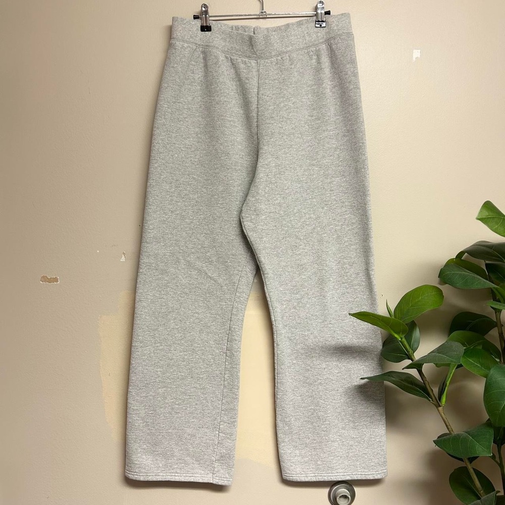 Hanes Premium EcoSmart Heather Grey Baggy Wide Leg Sweatpants Mens Large Y2K 00s
